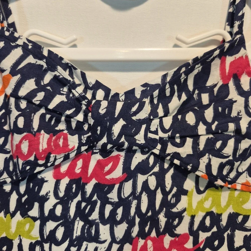Girls XS Gap Sundress Whimsical Twee Graphic Print Skater Script Print Novelty‎